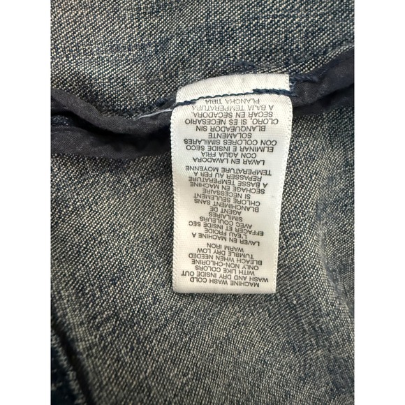 Michael Kors Womens Military Denim Jacket Blue Medium Wash Button Up Coat Size M - Picture 14 of 16